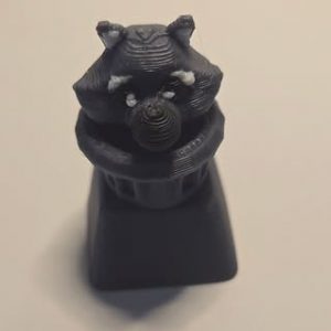 3D Raccoon in Trashcan Keycap Flexible Raccoon Can Design Trashcan Raccoon Toy Black Panda Keyboard Cap Stress Relief Toy