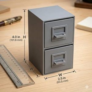Miniature File Cabinet Desk Organizer – 3D Printed Mini Office Storage | Novelty Desk Accessory Gift