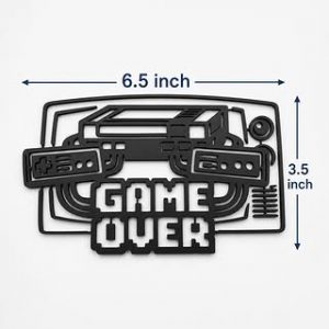 Retro "GAME OVER" Line Art Wall Sign