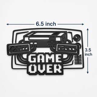 Retro "GAME OVER" Line Art Wall Sign