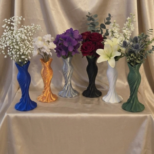 Dress Silhouette Flower Vase, sculptural gown-shaped bud vase in six colors
